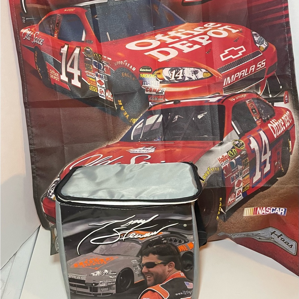 Tony Stewart #20 Soft Shell Lunchbox NWT and Flag Lot